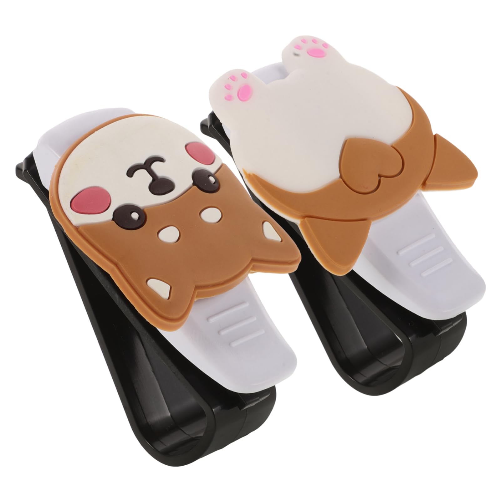 iplusmile 2pcs Sunglasses Holder for Car Sun Visor Sunglasses Clip Eyeglass Glasses Holder Cute Funny Cartoon Girl Auto Visor Accessories