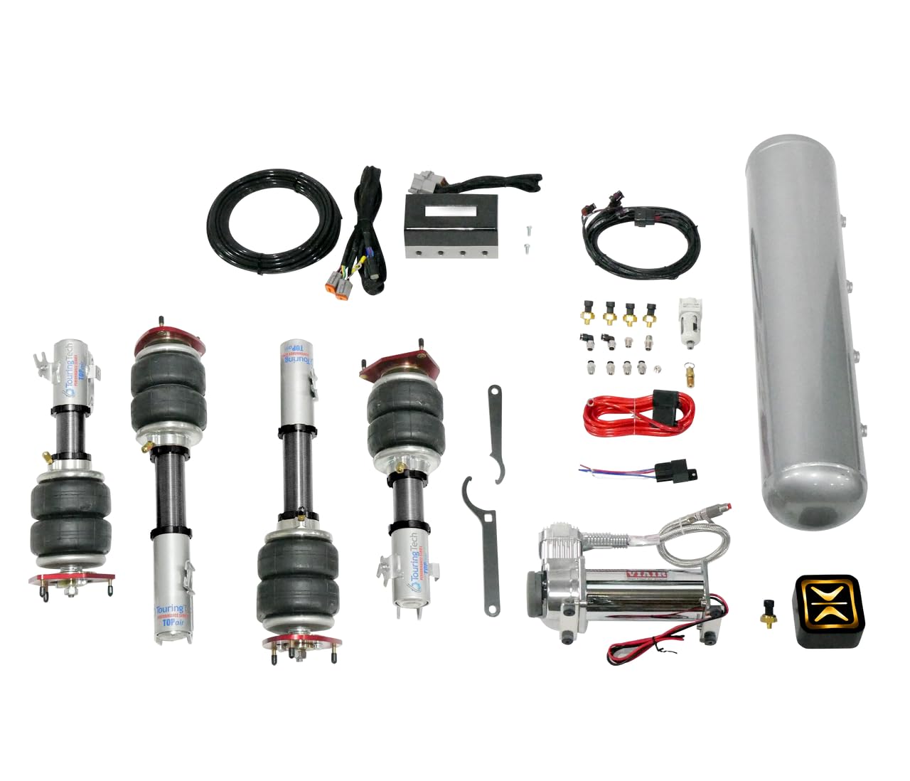 TOPair Air Struts Air Bag Suspension w/AccuAir e+ Connect Pressure Management for 02-11 CAMRY