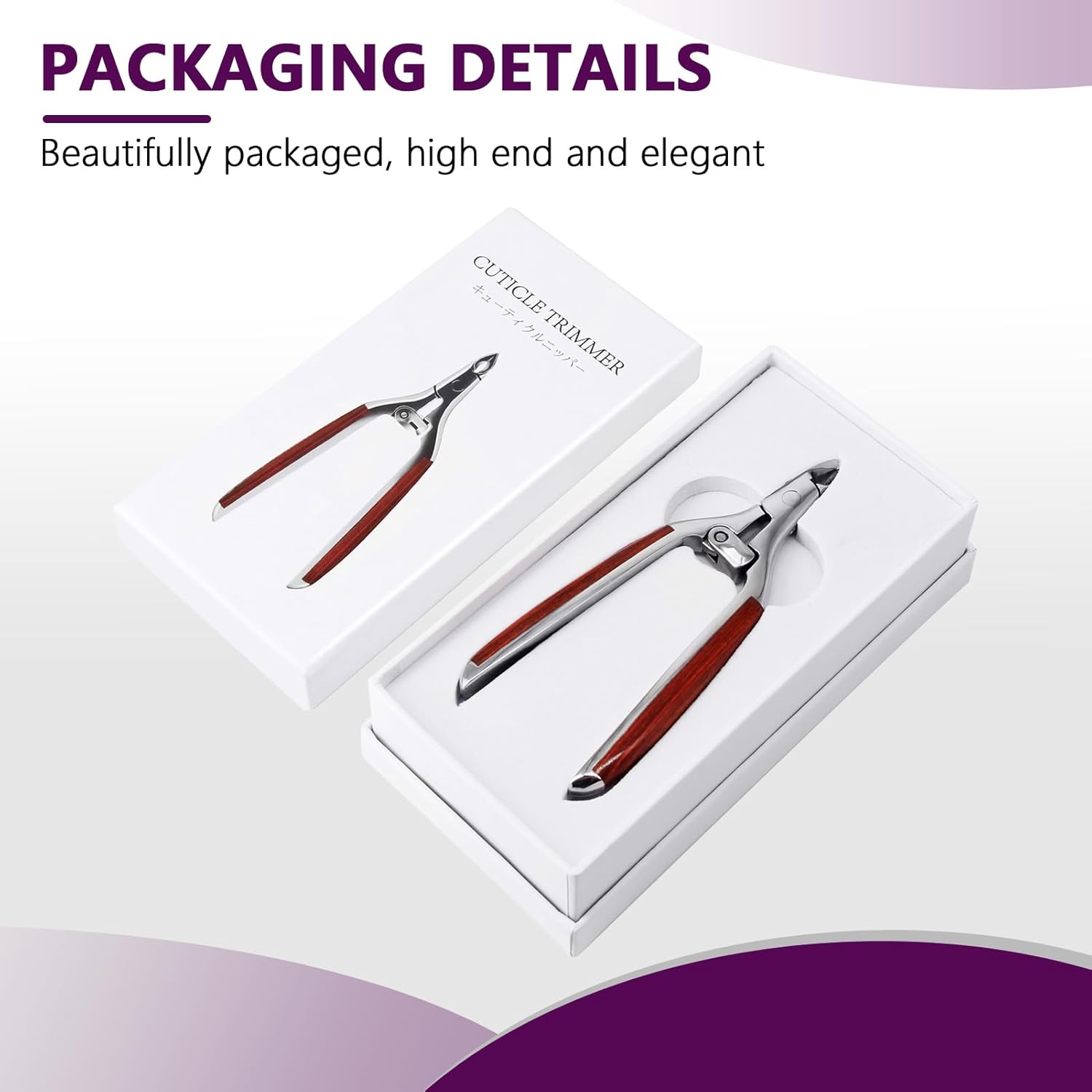 Cuticle Trimmer Extra Sharp, Upgraded 0.98 Inch Jaw Professional Cuticle Nippers Stainless Steel Cuticle Cutter Remover Nail Art Dead Skin Clipper Pedicure Manicure Nail Tool - Image 8