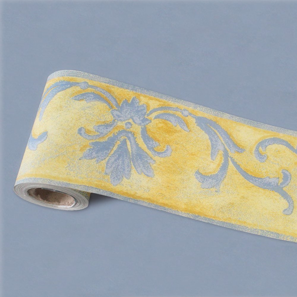 Yifely SimpleLife4U Yellow Wallpaper Border Self Adhesive Wall Covering Kitchen Bathroom Bedroom Tiles Decor Sticker