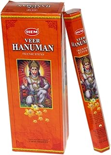 Veer Hanuman - Box of Six 20 Stick Hex Tubes - HEM Incense Hand Rolled In India