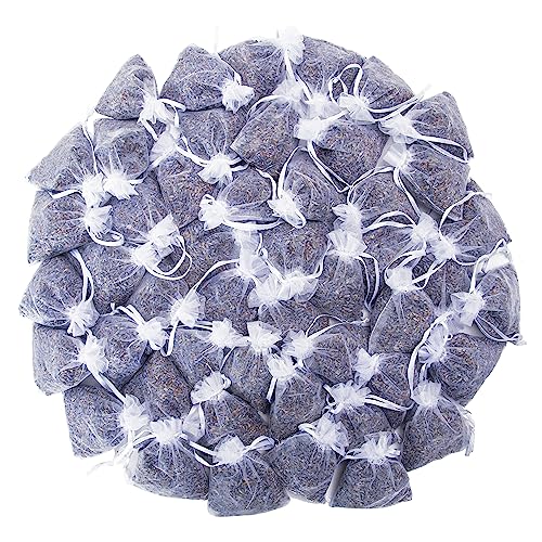 Image of Lavande Sur Terre French Lavender Sachets for Drawers and Closets Fresh Scents, Set of 48, Home Fragrance Sachet for Closets and Drawers, White, LV-C-48-2