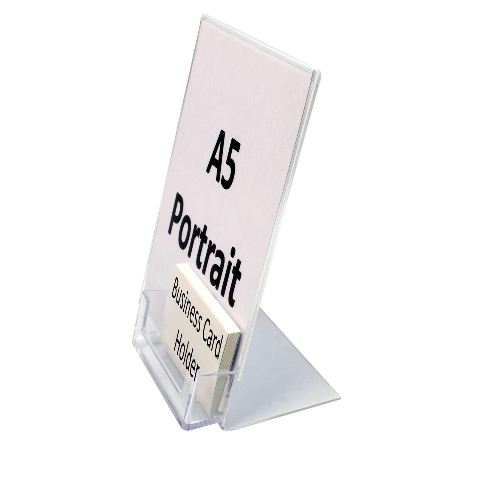 A5 Single Sided Literature Display with Business Card Holder (SU3/BC)