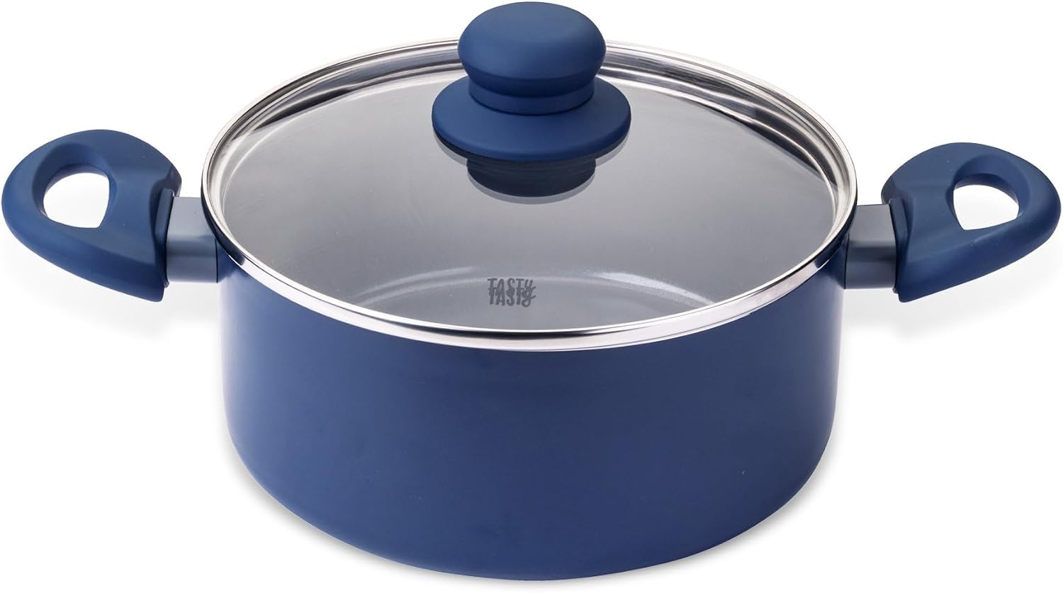 Tasty Non-Stick Cooking Pot with Glass Lid and Oil Dispensing System, 20 cm, 3500 ml - Pressed Aluminium, Suitable for All Hobs Including Induction, Dishwasher Safe