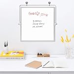 Magnetic Desktop Whiteboard with Stand, 10" x 10" Double-Sided Dry Erase White Board, Portable Erasable Whiteboards Easel for Home Office School with Markers Magnets and Eraser