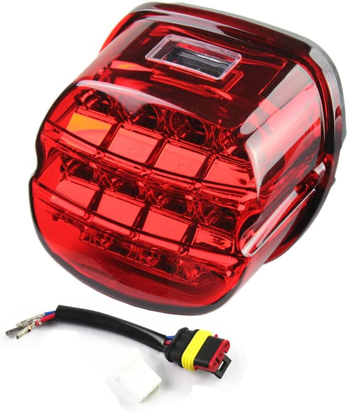 Red Dyna Led Tail light compatible with road king Classic/ultra/Fatboy,FLSTFB/Heritage Softail Classic/Wide Glide/2008 road glide/Electra Glide(not fit 1999 Heritage)