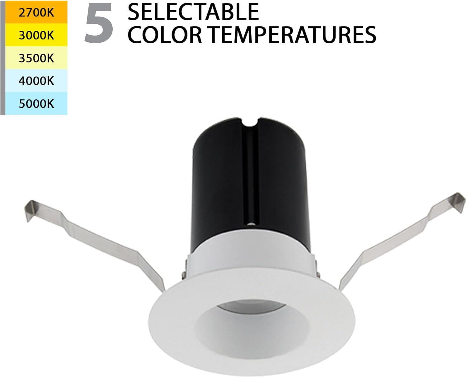 Image showing the 5-CCT selectable switch on the WAC Lighting Ion recessed light driver box.