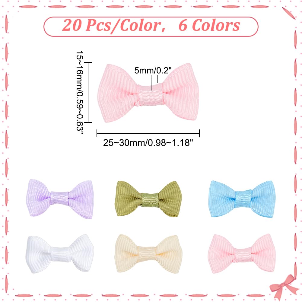 PH PandaHall Lot De 120 Mini Nœuds Papillon En Ruban Gros-grain De 2,5 Cm Pour Décoration De Cheveux Pour Noël, Nouvel An, Emballage Cadeau, Pinces à Cheveux Pour Animaux Domestiques