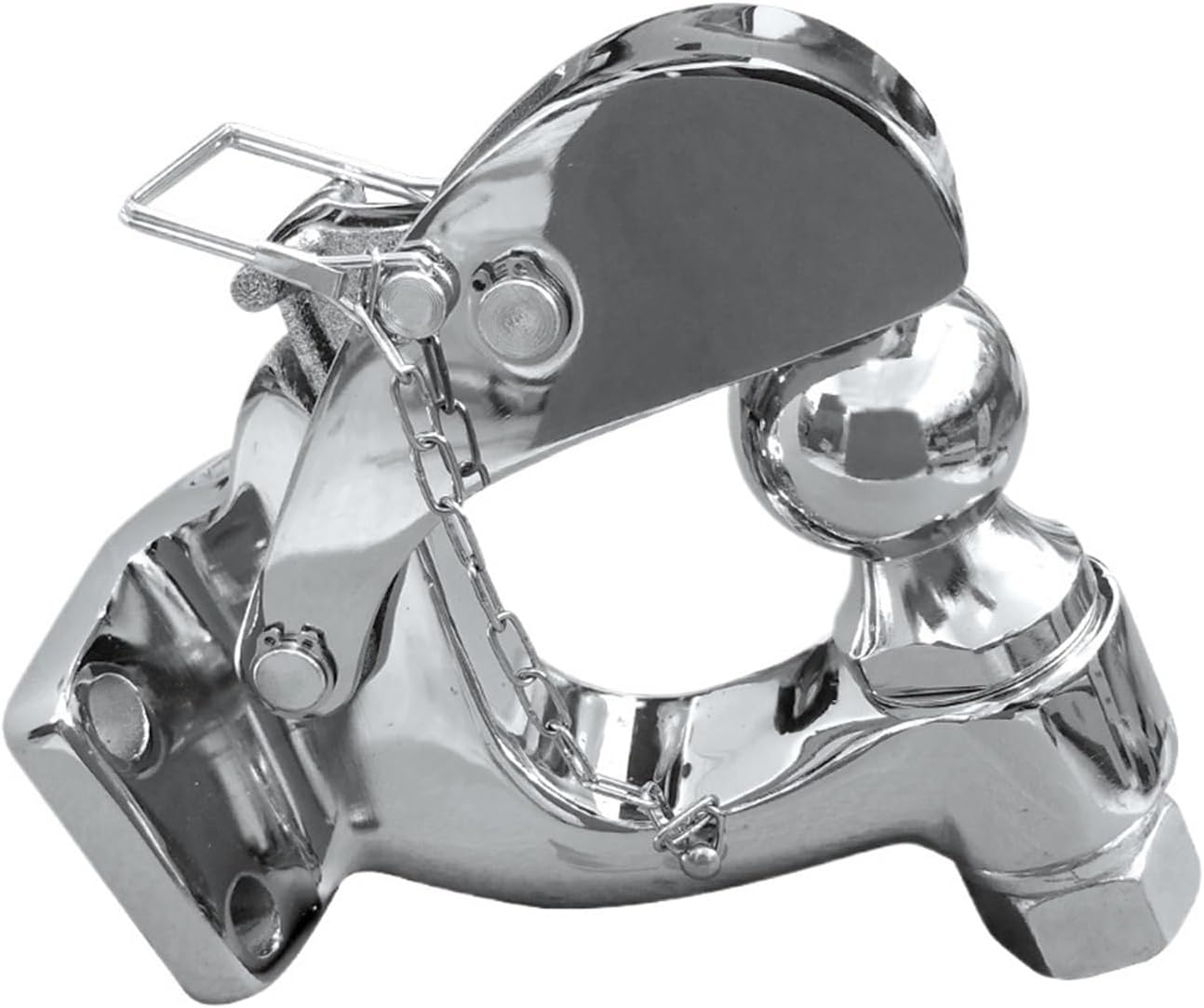 Pintle Hook Chrome Hitch with 2 Inch Ball Towing Heavy Duty 5 TON Car Towbar RV Parts Camper Caravan Motorhome Accessories