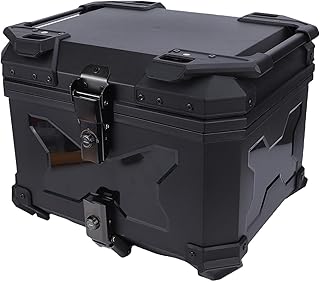 Luocute Motorcycle Trunk Tail Box Top Case, 45L ABS Waterproof Motorcycle Trunk Luggage Box for Helmet Storage, Reflective...