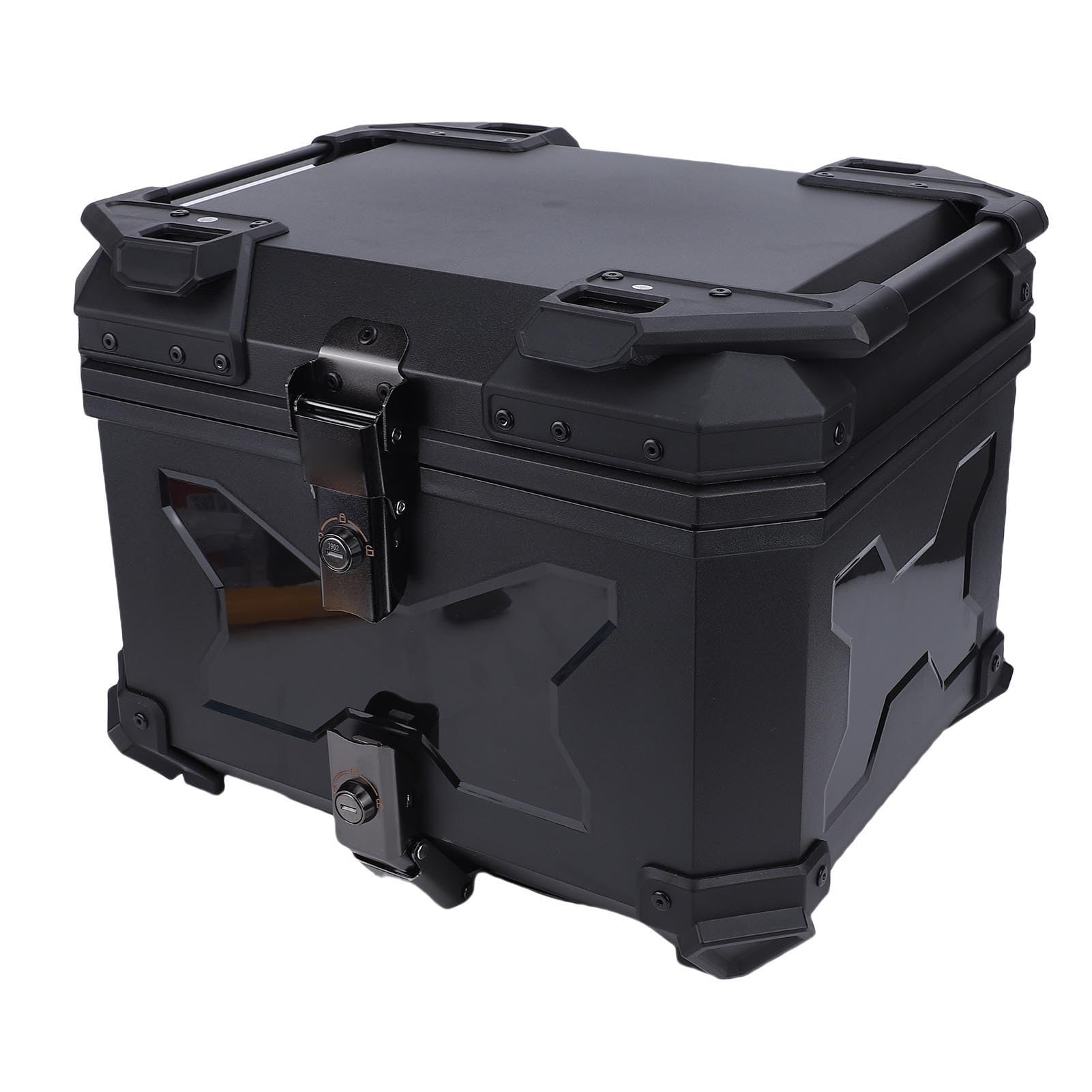 Zerodis Bauletto per Moto in ABS con Serratura, Baule per Casco da 45 Litri, con Strisce Riflettenti Sullo Schienale per Scooter, Motociclisti, Viaggi Pendolari