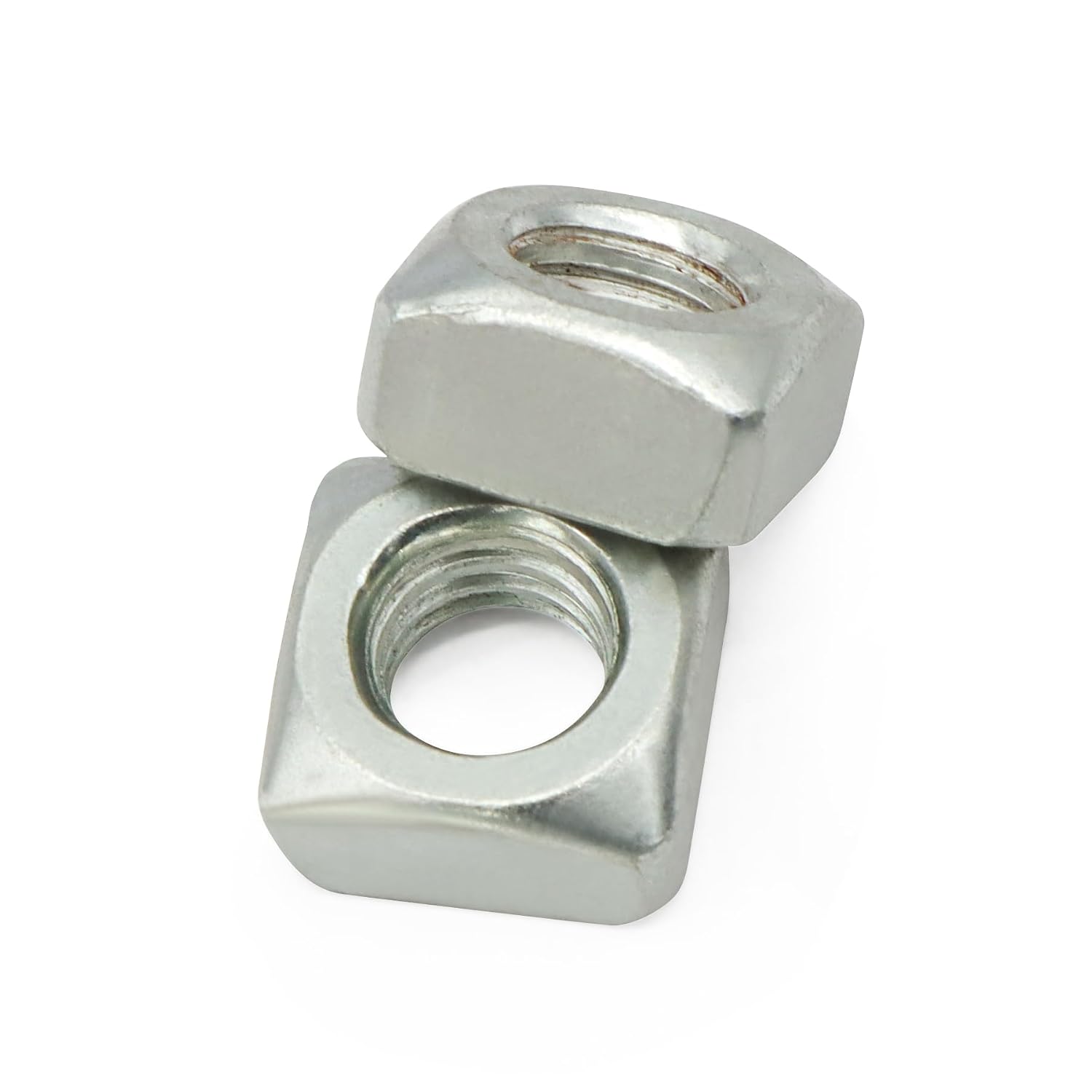 24 Pieces 3/8"-16 Square Nuts, Zinc Plated Machine Screw Nuts