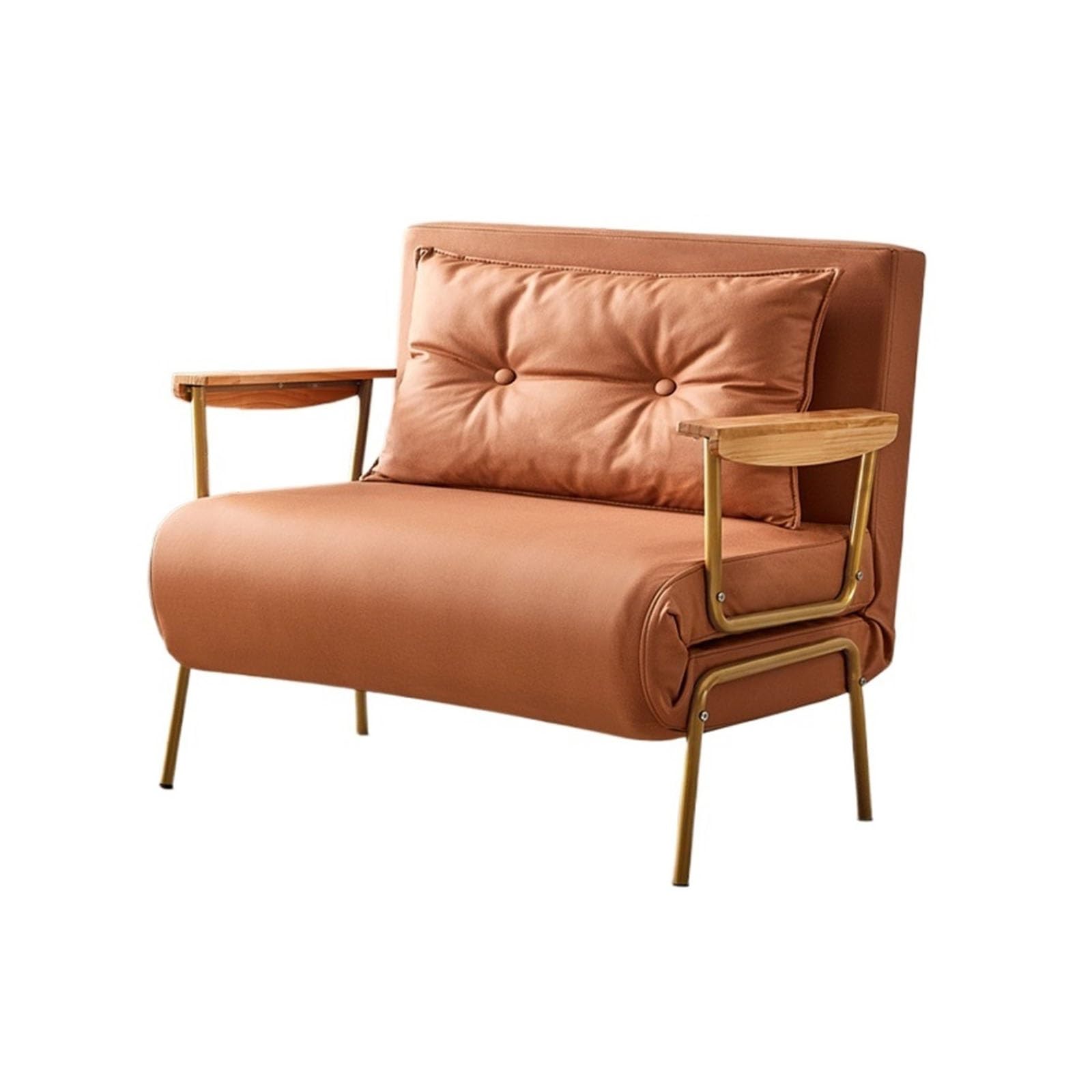 Składane krzesło do spania, rozkładana sofa do spania, regulowana sofa z funkcją spania, nowoczesne krzesło domowe ze sztucznej skóry do salonu/biura domowego/łóżka dla gości / mieszkania / loft na