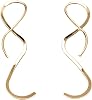 Womens Earrings 14K Gold Earrings, Spiral Earrings, Handmade Curved Earrings Best Gift Choice for Girlfriend, Mother, Sister, Mothers Day, Christmas, or Birthday Gift