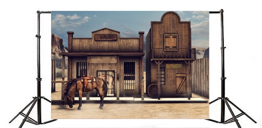 Renaiss 2.2x1.5m Occidentale festa sfondo West Cowboy rustico in legno casa fienile fotografia sfondo Saloon a tema festa di compleanno decorazione bambini adulti foto puntelli vinile