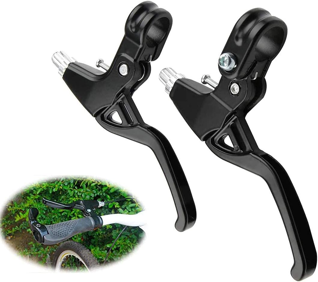 1 Pair Bicycle Brake Levers Universal Full Aluminium Alloy BMX Brake Levers Hand Brakes for MTB/BMX Mountain Road Bike Bicycles Brake Handle 2.2cm Diameter (Black)