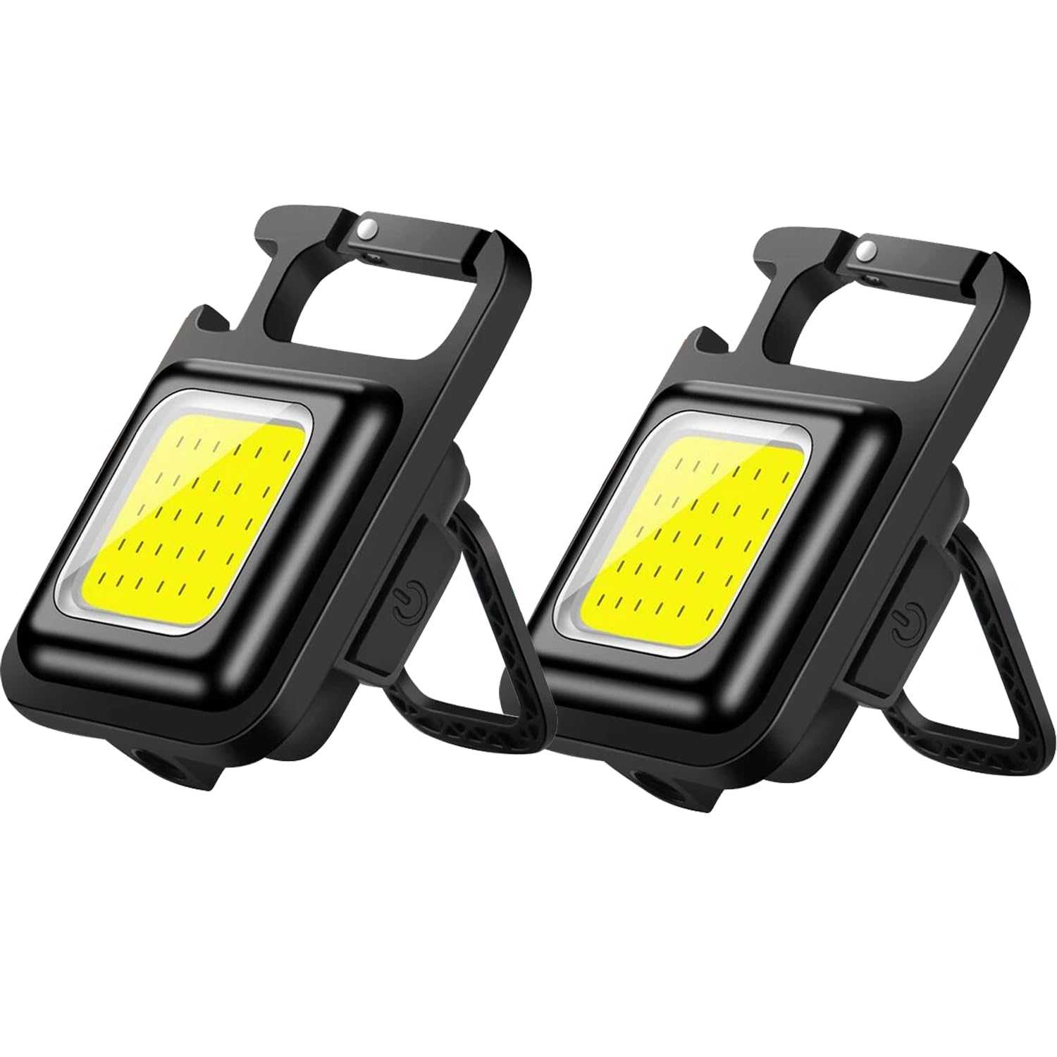 MODOAO Lampada tascabile da lavoro portatile ricaricabile COB multifunzione mini torcia LED portachiavi luce per escursionismo, corsa notturna, campeggio (2