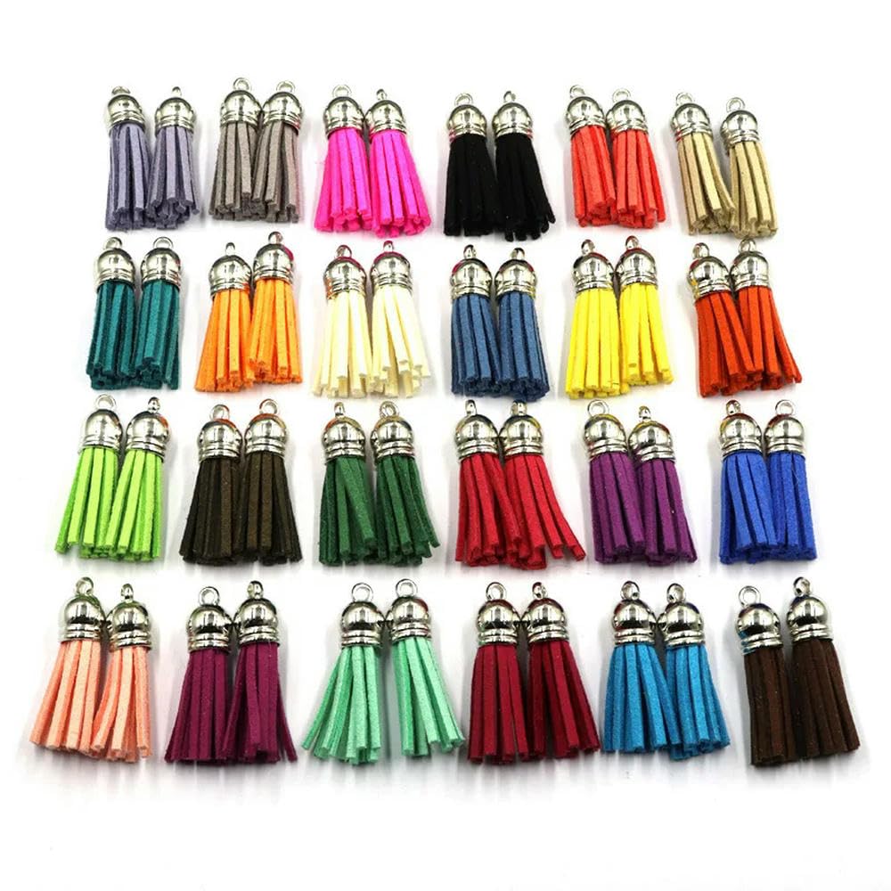 100 Portachiavi Nappe In Pelle Scamosciata Finta - Pendenti