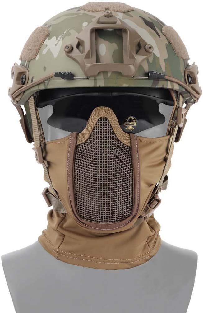 Simways Balaclava Mesh Mask with Full Face Cover Anti-dust Windproof for Paintball Airsoft (Tan) : Sports & Outdoors