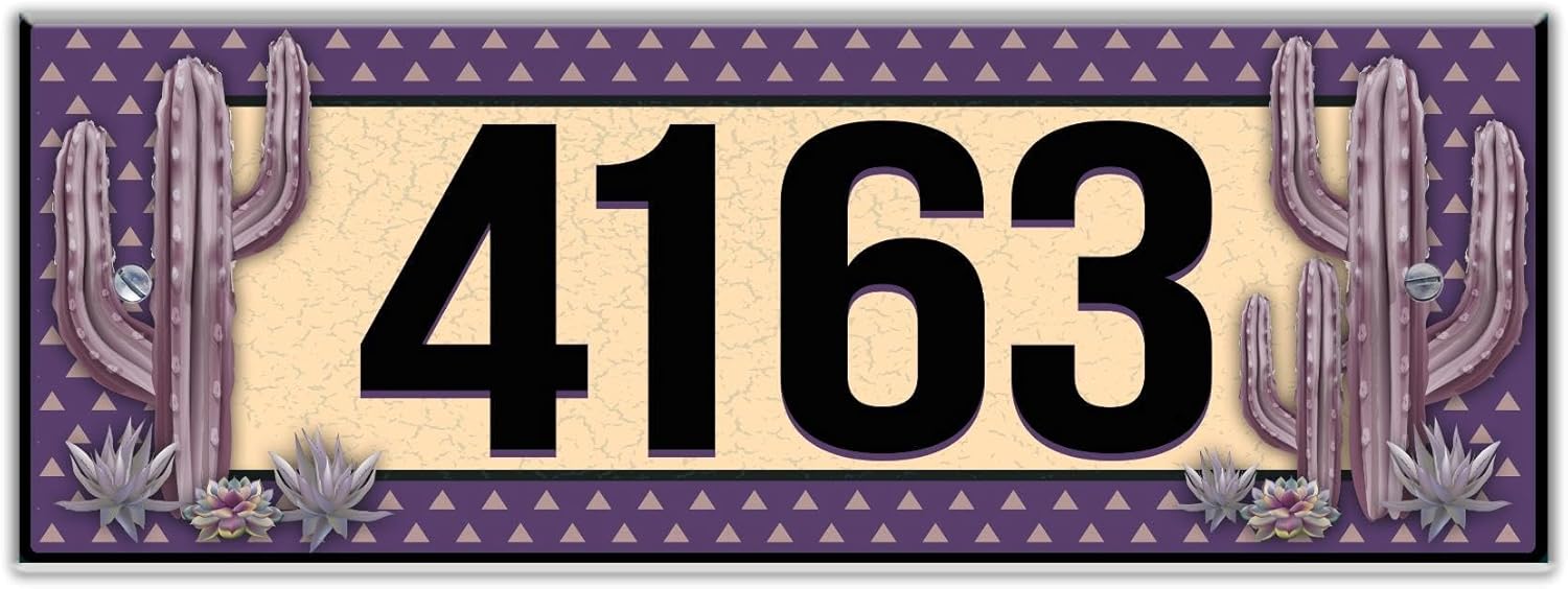 House Address Outdoor Numbers, Cactus Themed Address House Number Tile Medium