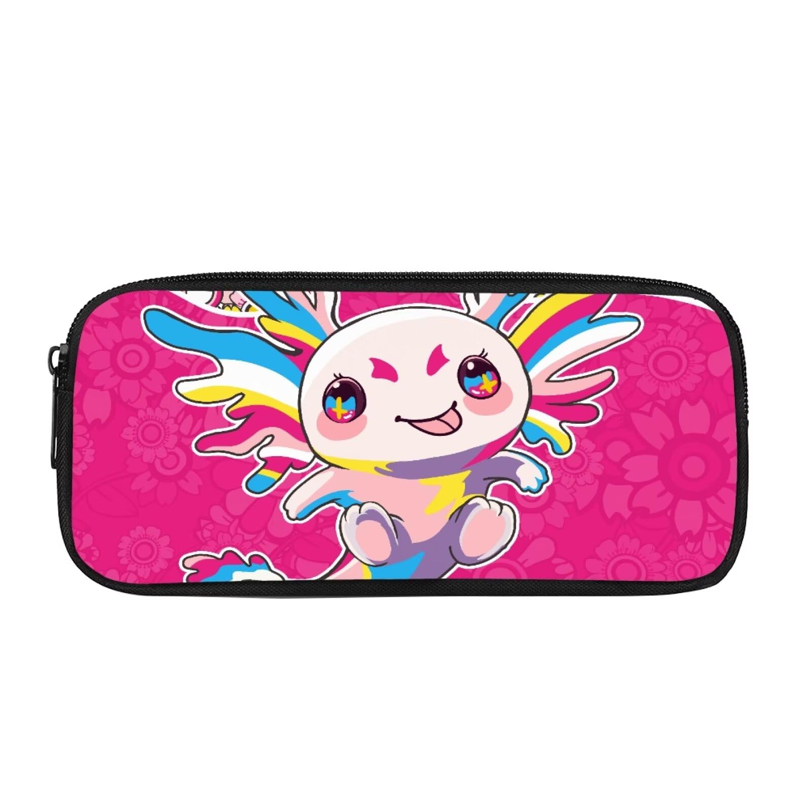 Biyejit Axolotl Pattern Pencil Case Kids Pen Bag Containers Child Stationery Brush Organizer Toiletry Stationery Bag for Teen Boys Girls Back to School Gift — image 1