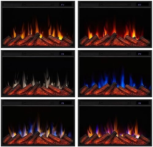 Miniatura 7 de Bowery Hill Chimenea eléctrica delgada de madera maciza y vidrio de 47.5" en negro