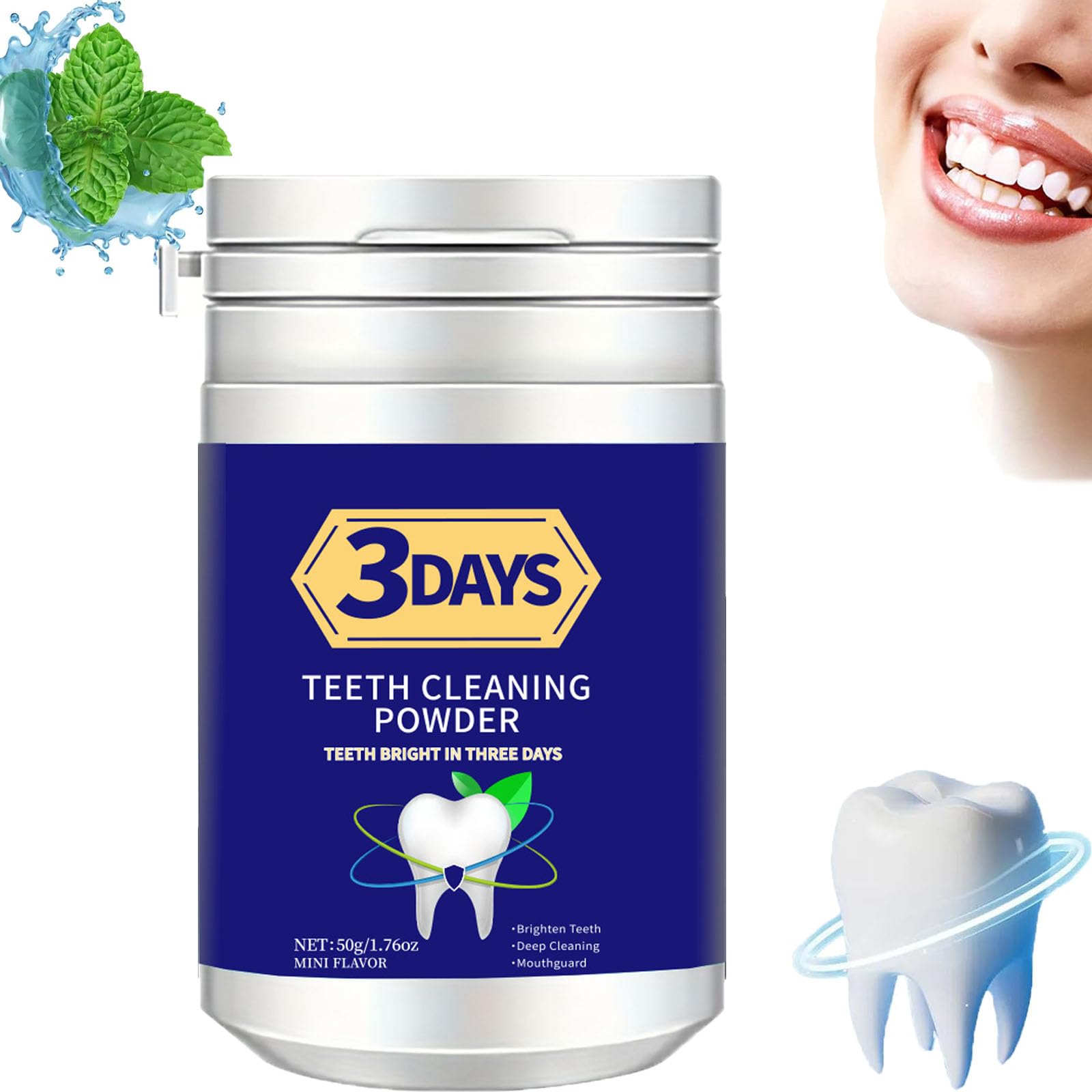 Teeth Whitening Powder 3 Days Tooth Powder Teeth Whitening Stain Removal 3 Day Tooth Cleaning Powder Bright Teeth
