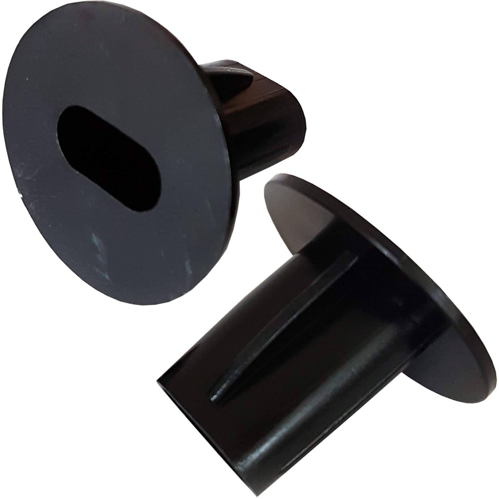 25x 8mm Black Twin/Double Shotgun Cable Entry Bushes/Grommets - Feed Through Wall/Brick Cover – Coaxial/Satellite Hole Tidy Plate Caps – CCTV/DVR
