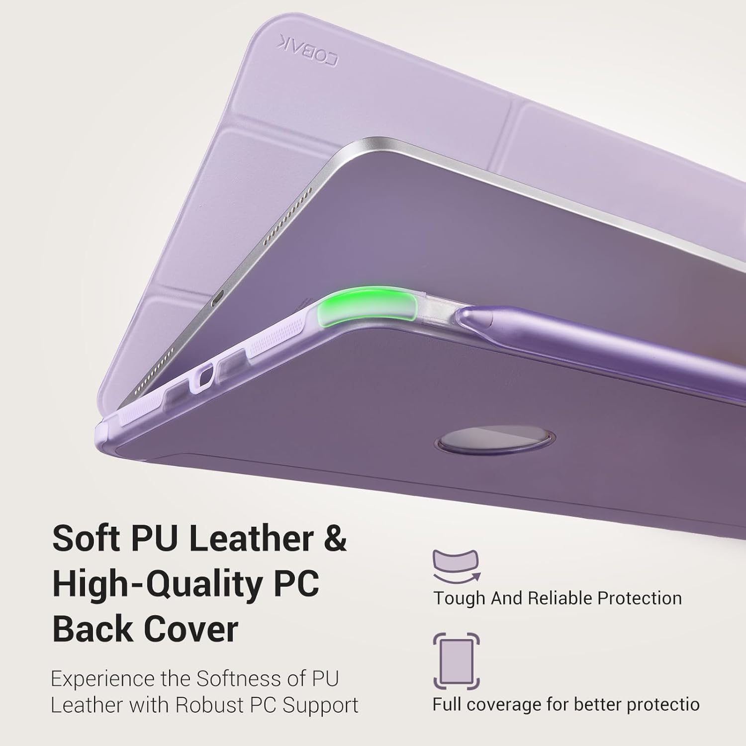 CoBak Case for iPad (A16) 11th Generation 11 Inch 2025, iPad 10th Generation 10.9 Inch 2022 - Protective Cover with Apple Pencil (USB-C) Holder, Multi-Angle Portrait Stand, Auto Wake/Sleep