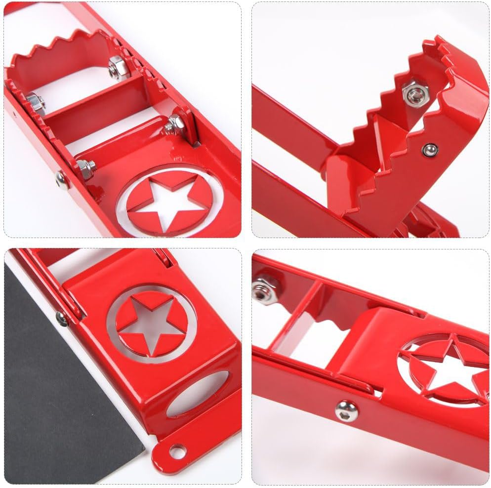 JeCar Door Hinge Step Foot Peg Metal Foldable Foot Pedal Exterior Accessories Compatible with Jeep Wrangler 2007-2018 JK JKU, 2018-2023 Wrangler JL JLU & 2020-2023 Gladiator JT, Red