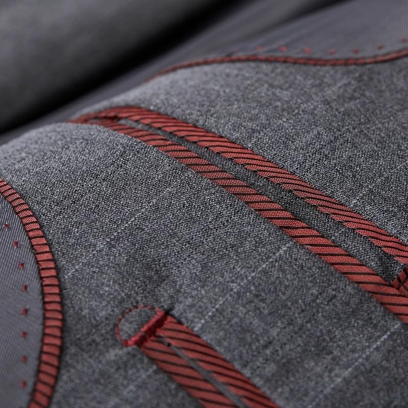 Tailored Slim Fit Suit Set for Men 3 Piece Business Tuxedo with Pants Vest Wedding Formal(XXXX-Large) Gray3