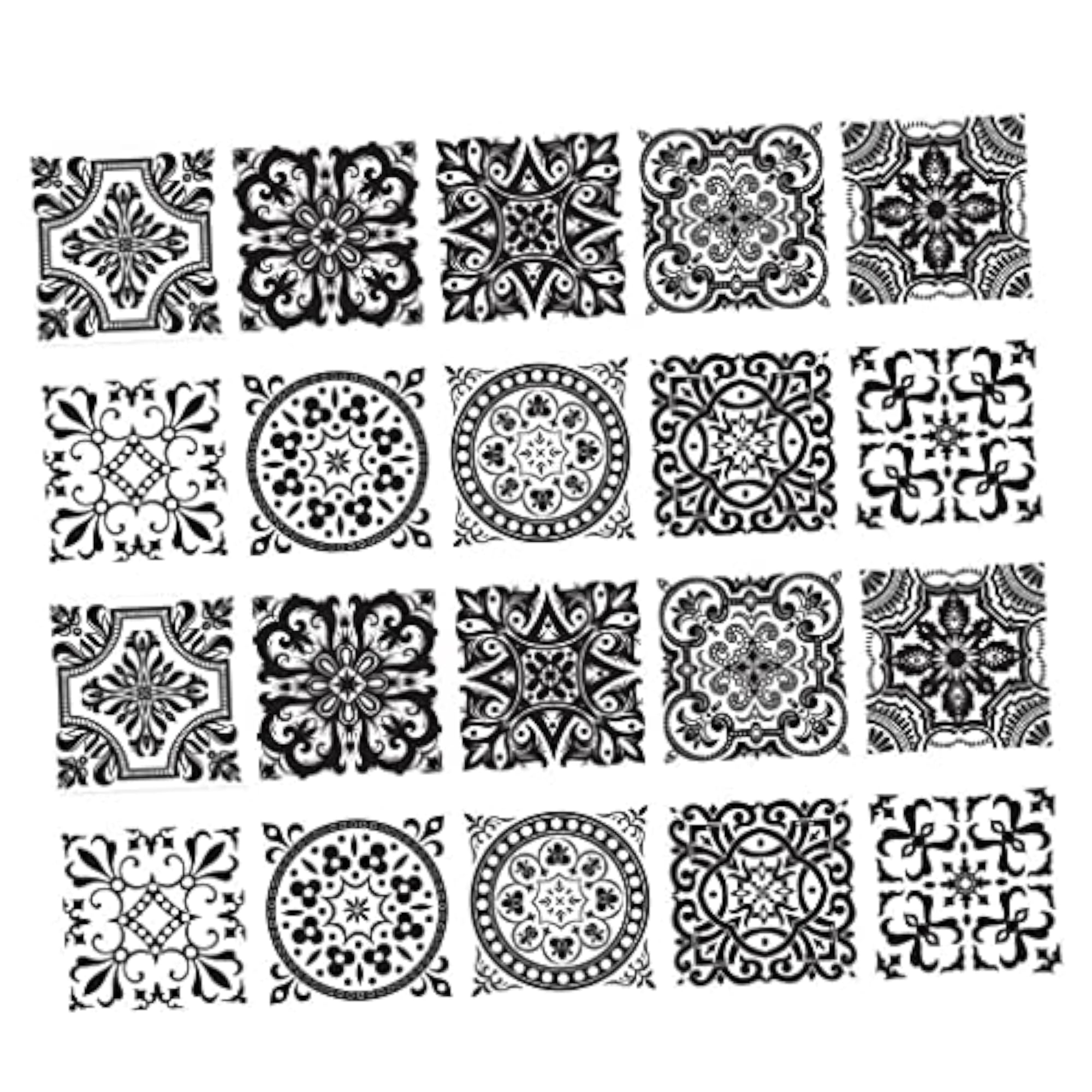 20 Pieces Mosaic Wall Tiles Stickers for Kitchen Bathroom