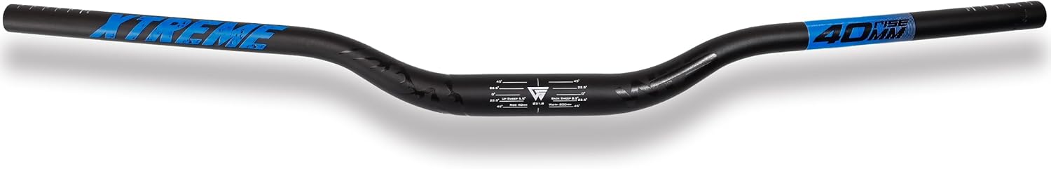 WFS Xtreme 31.8 x 800mm Handlebar 40mm Rise, Black x Blue