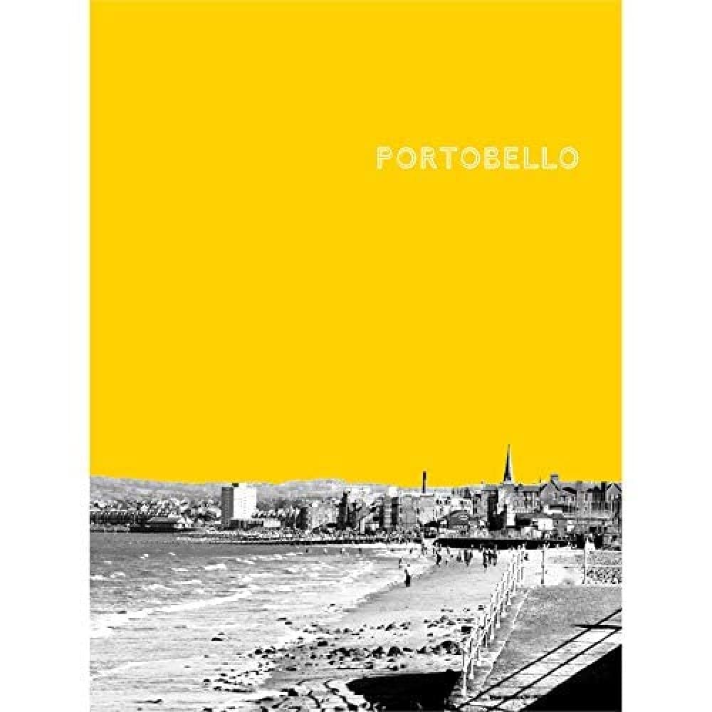 Wee Blue Coo Portobello Edinburgh Scotland Scottish Landmark Yellow Art Print