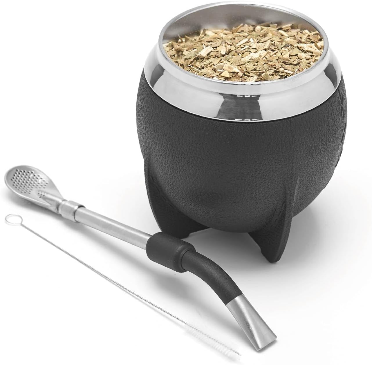 BALIBETOV 9.4 fl oz Yerba Mate Set – Mate Cup, Bombilla & Cleaning Brush – Double-Wall Insulated – BPA-Free – Easy to Clean