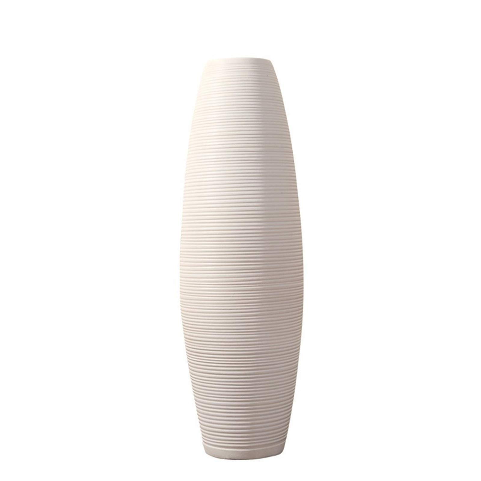 asdchZen Floor-Standing Ceramic Vase, Hotel Lobby Entrance Reception Decorative Vase White Large Living Room Decoration Vase,24 * 80CM