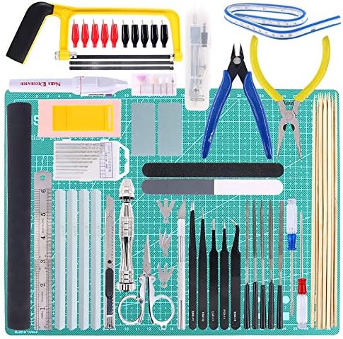 Keadic 87Pcs Modeler Basic Tools Craft Set Gundam Model Tools Kit with Plastic Box and Waterproof Bag for Gundam Car Model Building