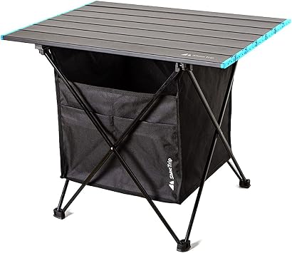 Foldable Camping Table Portable Camping Side Tables Ultralight Waterproof Aluminum Alloy Table Top with Carrying Bag for Picnic Camp Beach Outdoor BBQ Cooking