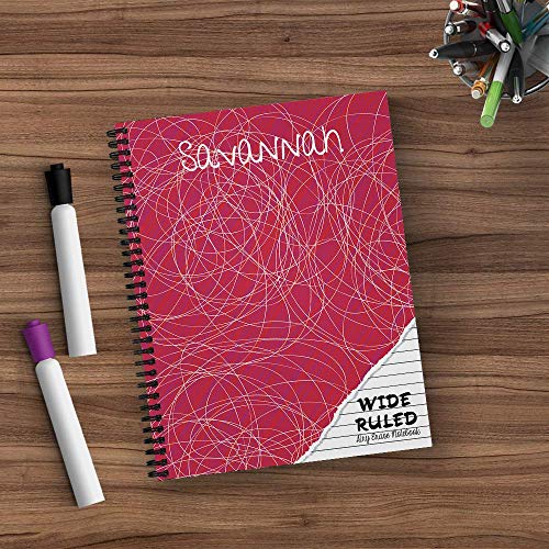Wide Ruled Personalized Reusable Dry-Erase Spiral Notebook, 12 Sheets/24 Pages, Durable Laminated Soft Cover And Interior Pages, And Wire-O Spiral, 8.5X11, Made In The Usa #TOP4