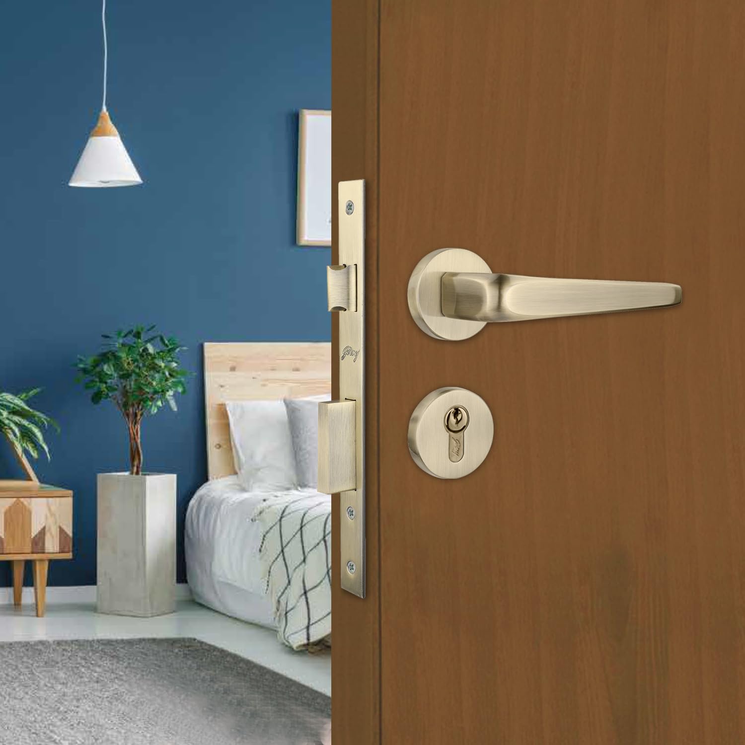Godrej Mortise Lock | Handle Lock Set for Main & Bedroom Door | HDH 02 Rossette Home D�cor Handle | Antique Brass Finish | 9 Inch Lockbody | 60 mm 1CK Cylinder - Knob from Inside and with 3 Keys (B0DDY6FQ92) Amazon Price History, Amazon Price Tracker