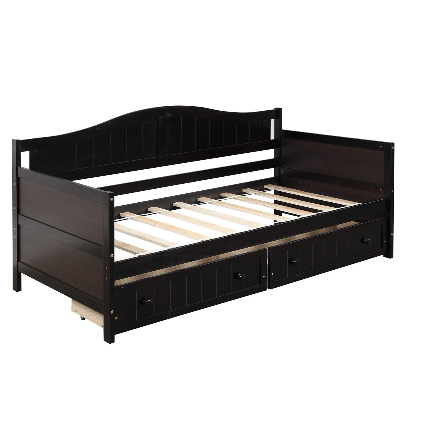 Buy GHEDA Wooden Twin Daybed with 2 Storage Drawers, Modern Daybed Sofa Bed with Wood Frame for