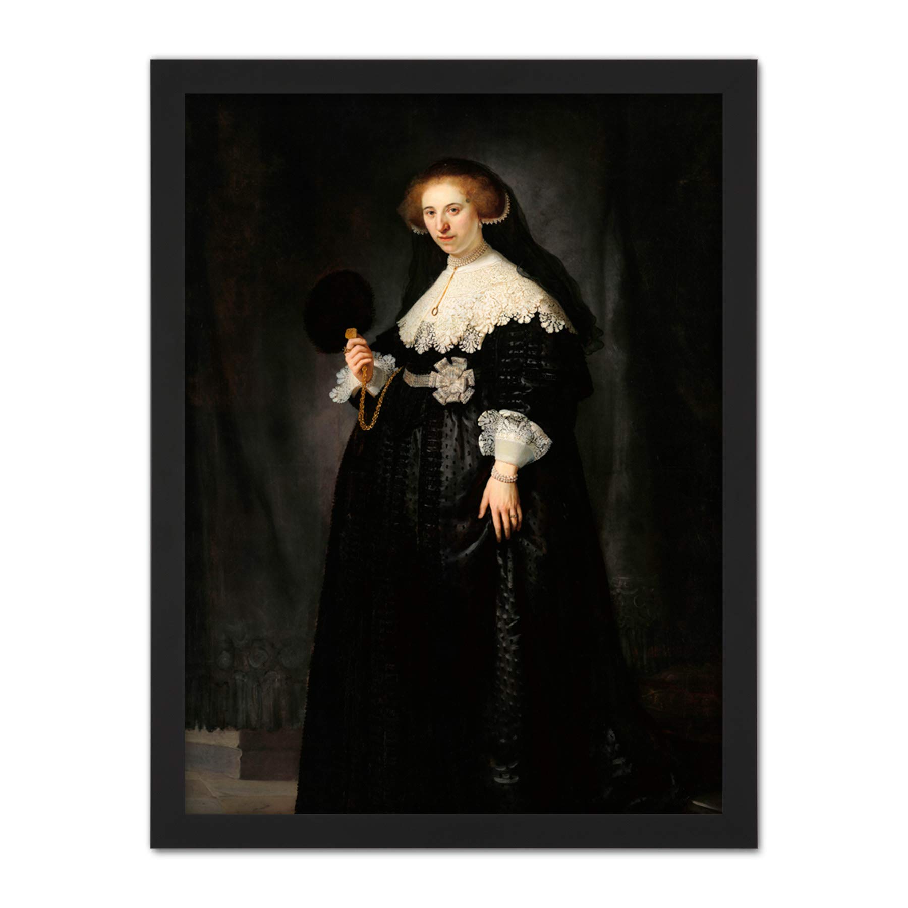 Artery8 Rembrandt Oopjen Coppit Portrait Woman Life Drawing Artwork Framed Wall Art Print 18X24 Inch