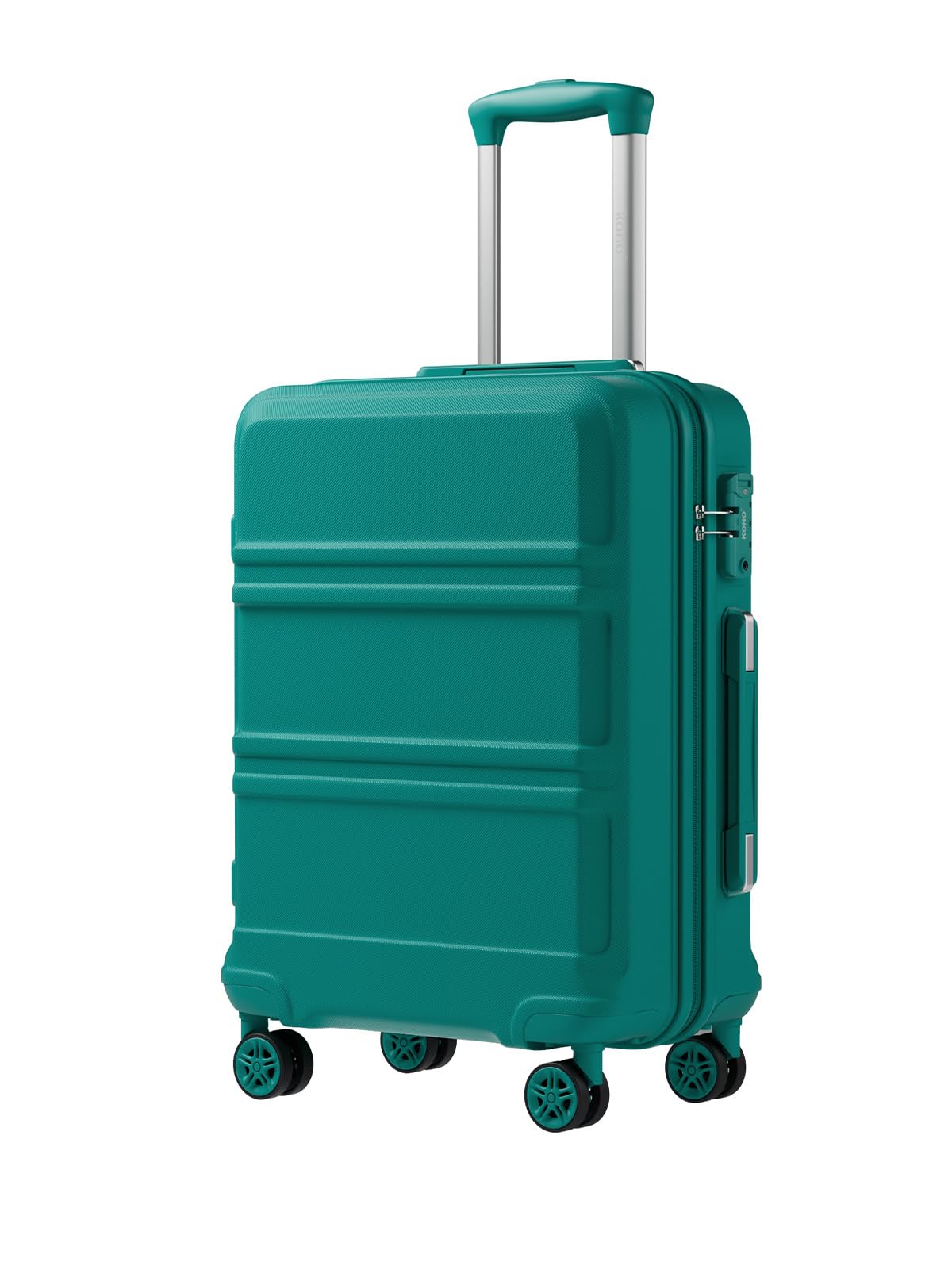 KONO Trolley Bagaglio a Mano 55x38x20 Rigido ABS+PC, Valigia da Cabina Leggera con 4 Ruote Doppie Silenziose TPE e Lucchetto TSA (55 cm, Turchese)