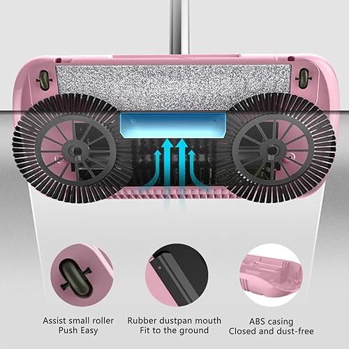 Miniatura 5 de PHILISENMALL Máquina limpiadora manual manual inalámbrica de secado rápido 3 en 1 para el hogar, barredora ergonómica larga y manual para suelos