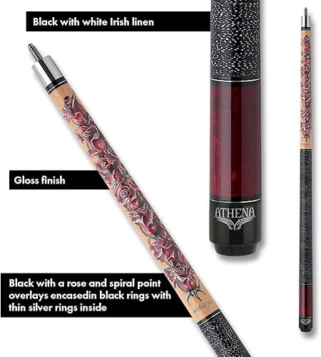 Miniatura 3 de Athena ATH11 - Taco de billarpiscina - Onlay of Roses On Natural Stain Maple