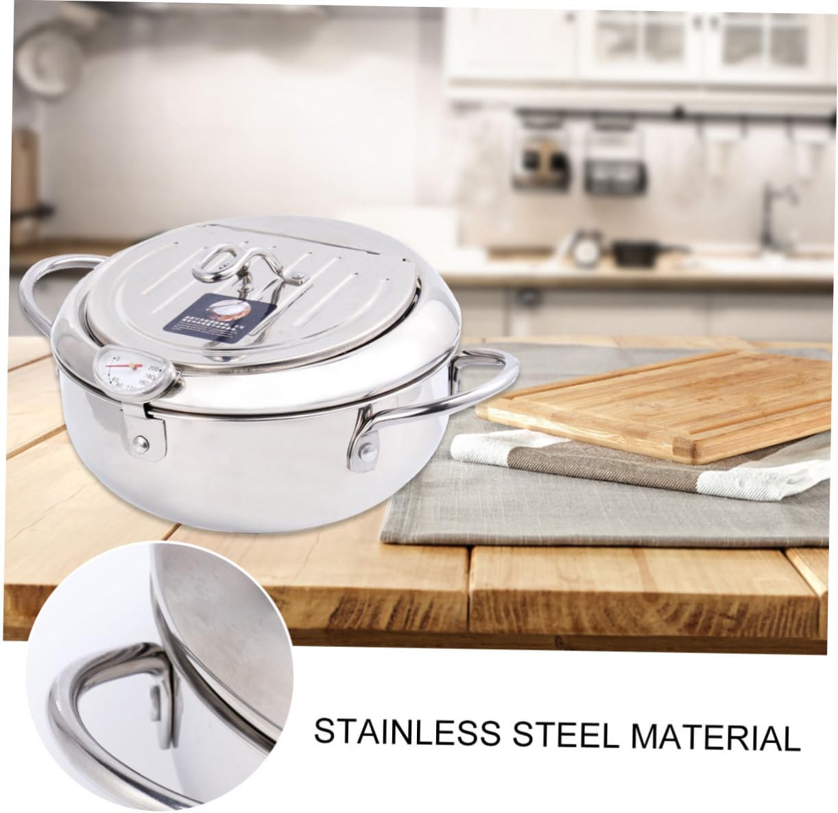 Unomor Mini Deep Fryer Basket Turkey Fryer Pot Induction Frying Pan Household Frying Pan