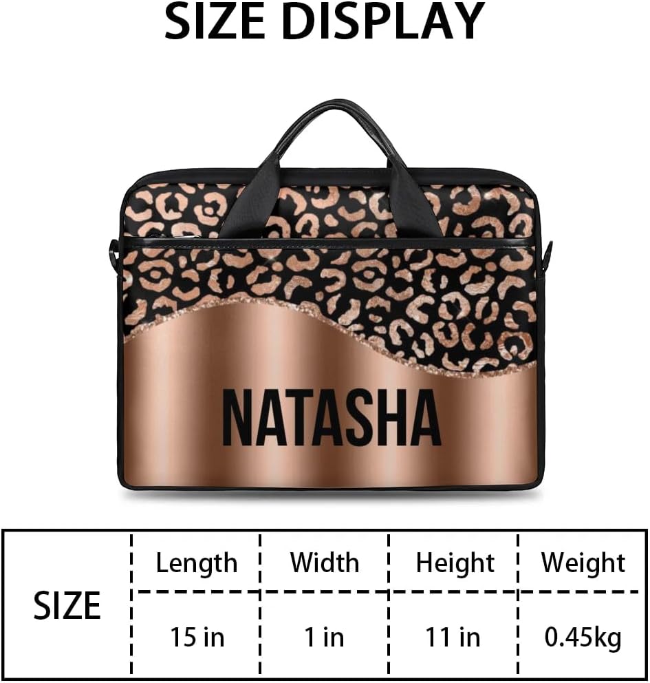 Personalized Laptop Bag Case Briefcases Shoulder Bag for Women, Custom Computer Cases for Laptops Hot Pink Flower