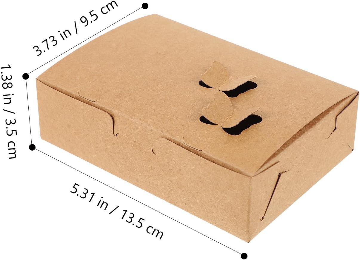 LABRIMP 25pcs Kraft Paper Takeout Boxes for Crispy Fried Chicken and Fries, Small Decorative Pattern Food Packing Containers for Restaurant Takeout and Fast Food image 2