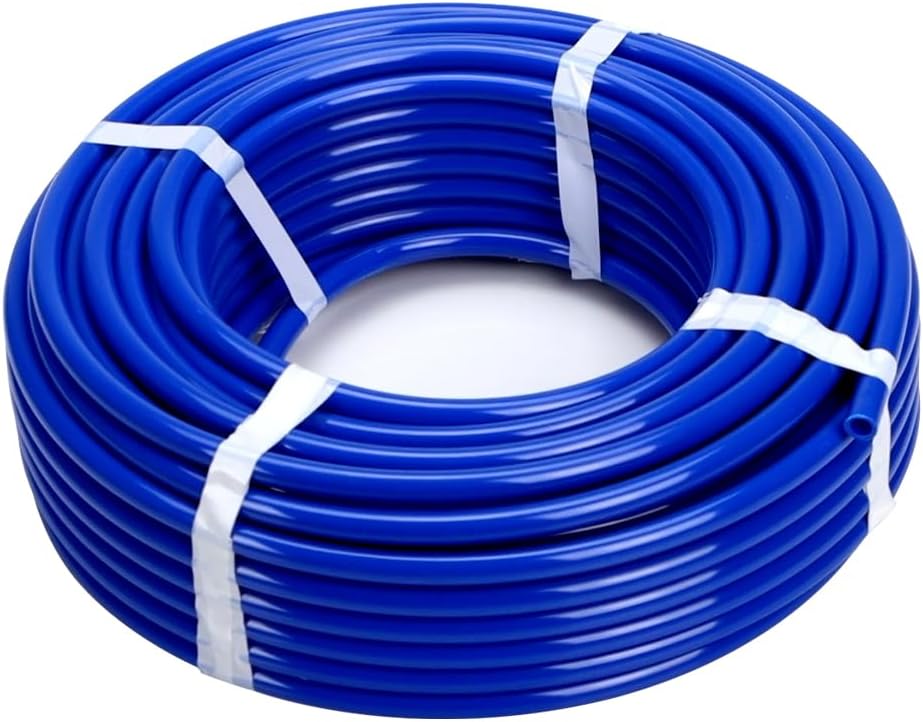 1/4" ID x 3/8 OD" x 1/16" Wall (100' Roll) LLDPE Flexible Heavy-Duty Tubing (Blue, 1 Pack)