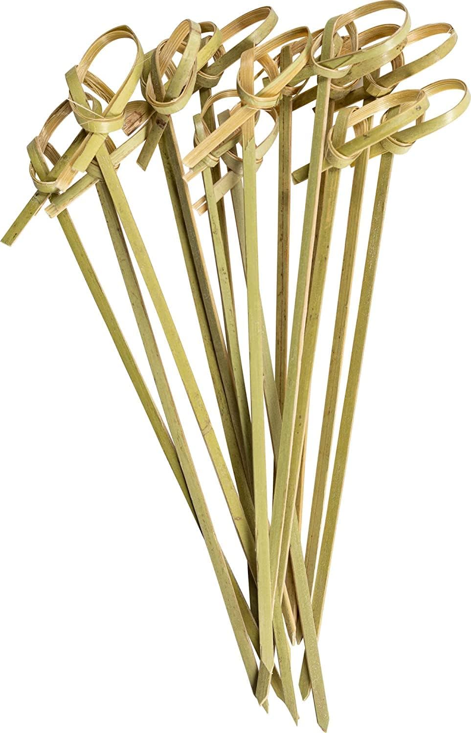 GUSTO 4.75 Inch Bamboo Cocktail Picks [300 Count] Fancy Knot Top Toothpicks for Appetizers, Sandwiches, Drinks & Garnishes (Formerly Comfy Package)